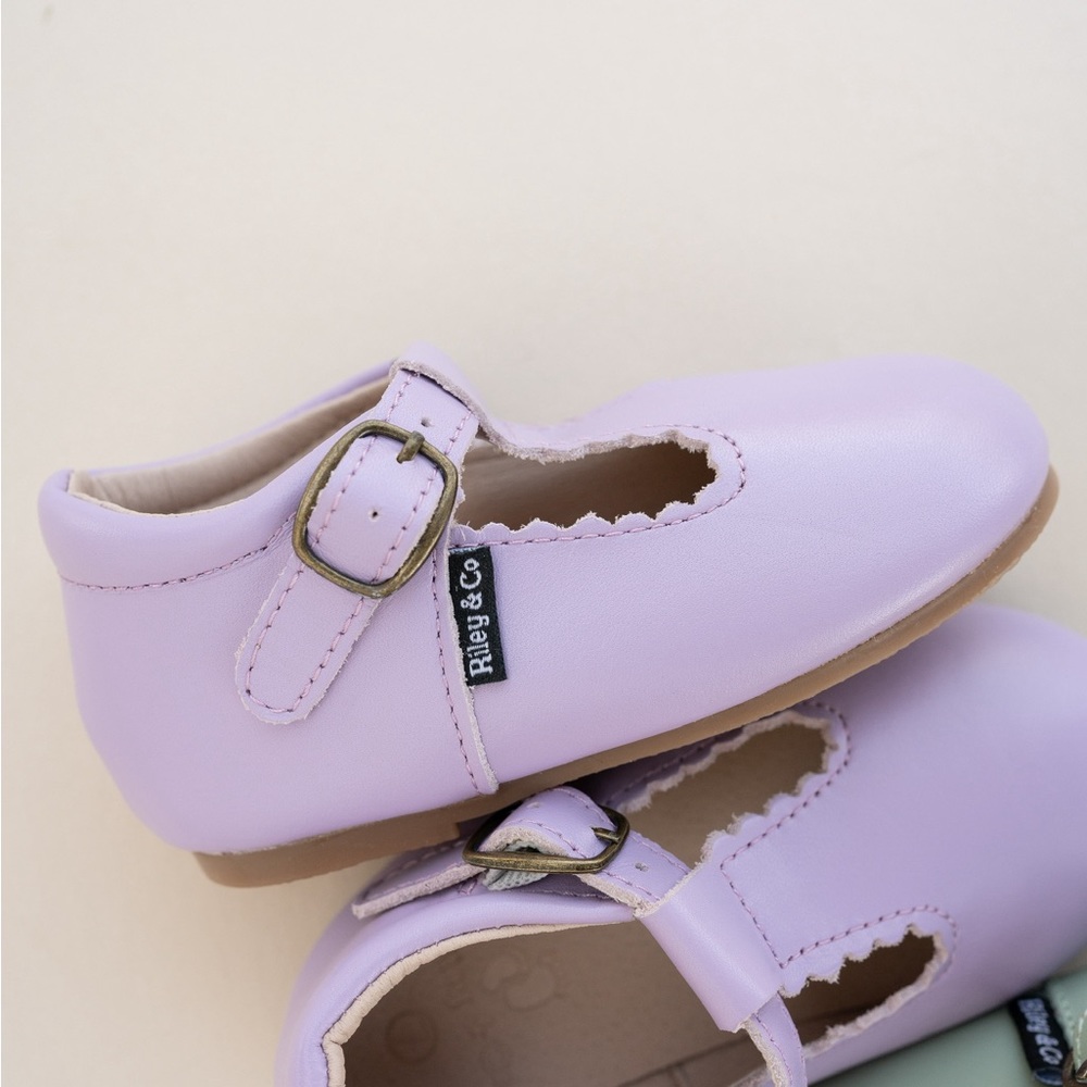 Riley T-Straps - Scalloped - Lavender - Picture 10 of 13